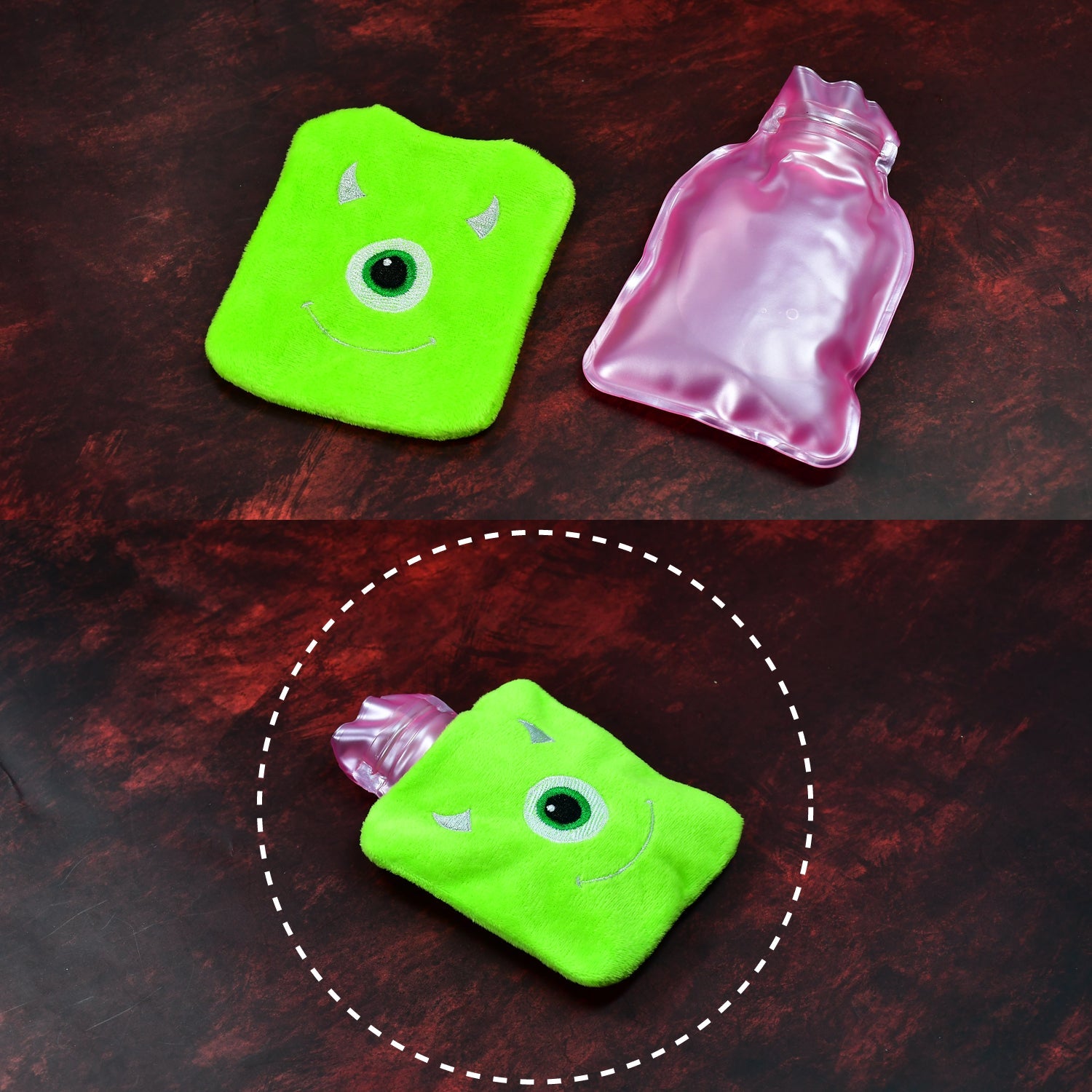 6519 Green one eye monster print small Hot Water Bag with Cover for Pain Relief, Neck, Shoulder Pain and Hand, Feet Warmer, Menstrual Cramps. DeoDap 6519 Green one eye monster print small Hot Water Bag with Cover for Pain Relief, Neck, Shoulder Pain and Hand, Feet Warmer, Menstrual Cramps. DeoDap